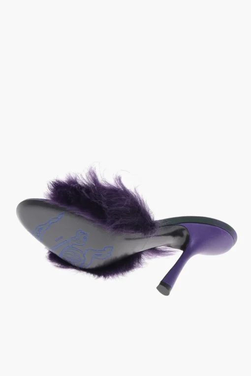 Discount Sandali in Pelliccia con Tacco Rivestito 11cm Donna Scarpe Con Tacco