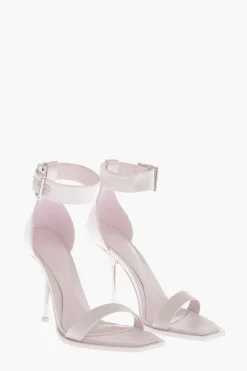 Clearance Sandali In Satin Con Cinturino Tacco 10 cm Donna Scarpe Con Tacco