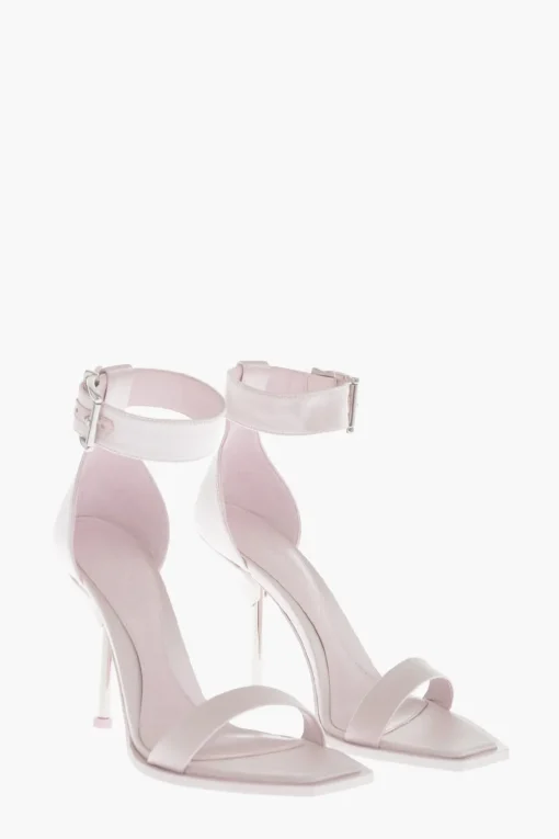 Clearance Sandali In Satin Con Cinturino Tacco 10 cm Donna Scarpe Con Tacco