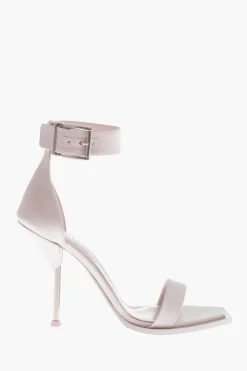 Clearance Sandali In Satin Con Cinturino Tacco 10 cm Donna Scarpe Con Tacco