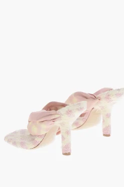 Clearance Sandali Infradito in Tessuto Tartan 9cm Donna Scarpe Con Tacco