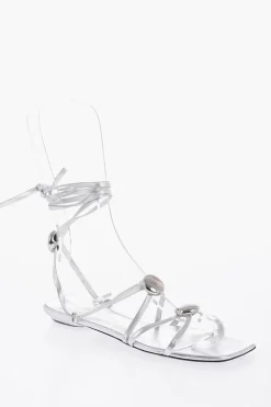 Discount Sandali Lace-Up ATOM in Pelle Lamè con Borchie Donna Ballerine|Scarpe Basse