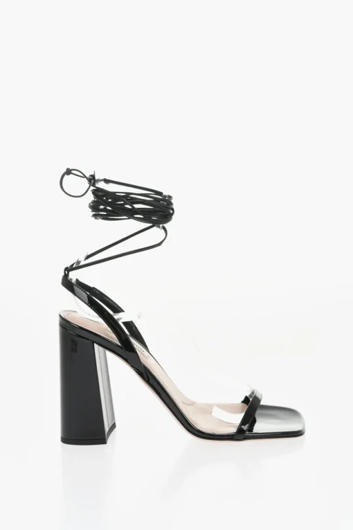 Sale Sandali Lace-Up in Pelle Lucida Tacco 10.5cm Donna Scarpe Con Tacco