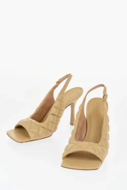 Sandali Slinback in Pelle Trapuntata con Punta Squadrata 11cm>Bottega Veneta Hot