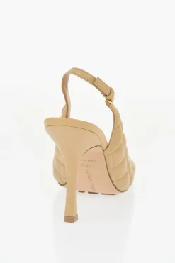 Sandali Slinback in Pelle Trapuntata con Punta Squadrata 11cm>Bottega Veneta Hot