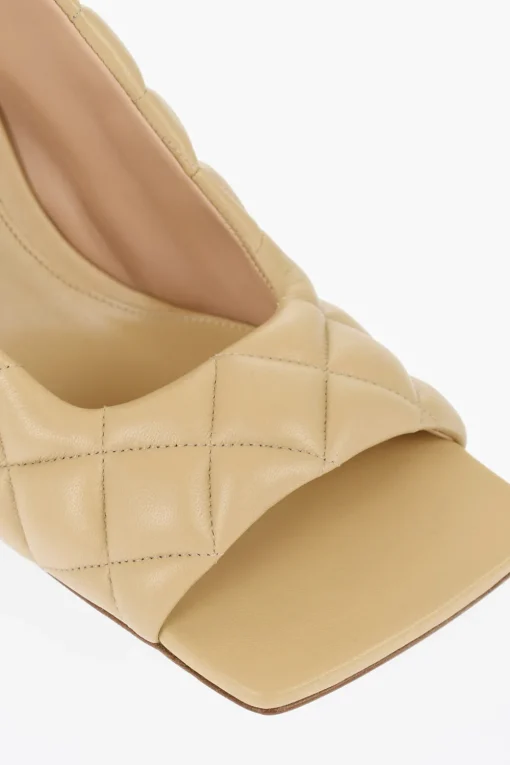 Sandali Slinback in Pelle Trapuntata con Punta Squadrata 11cm>Bottega Veneta Hot