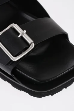 Fashion SandalI Slingback in Pelle con Doppia Fibbia Uomo Scarpe Basse