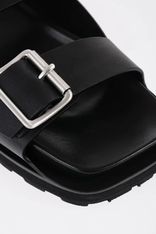 Fashion SandalI Slingback in Pelle con Doppia Fibbia Uomo Scarpe Basse