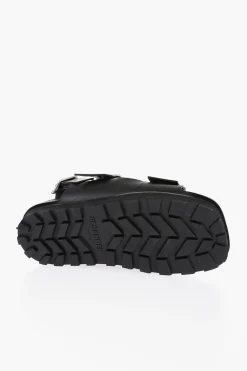 Fashion SandalI Slingback in Pelle con Doppia Fibbia Uomo Scarpe Basse
