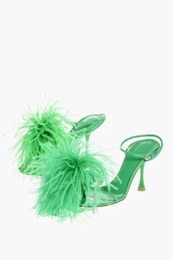 Fashion Sandali Slingback WONDERBIRD Con Dettaglio In Piuma Donna Scarpe Con Tacco
