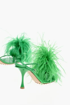 Fashion Sandali Slingback WONDERBIRD Con Dettaglio In Piuma Donna Scarpe Con Tacco
