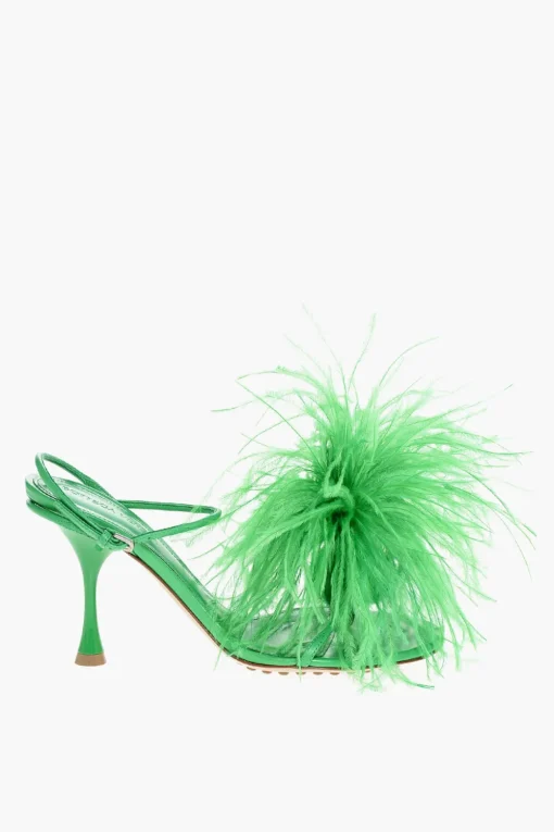Fashion Sandali Slingback WONDERBIRD Con Dettaglio In Piuma Donna Scarpe Con Tacco