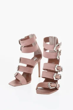 Sandali URSULA Con Fibbie In Satin Tacco 10 cm>Paris Texas Clearance