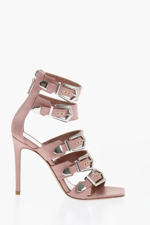 Sandali URSULA Con Fibbie In Satin Tacco 10 cm>Paris Texas Clearance