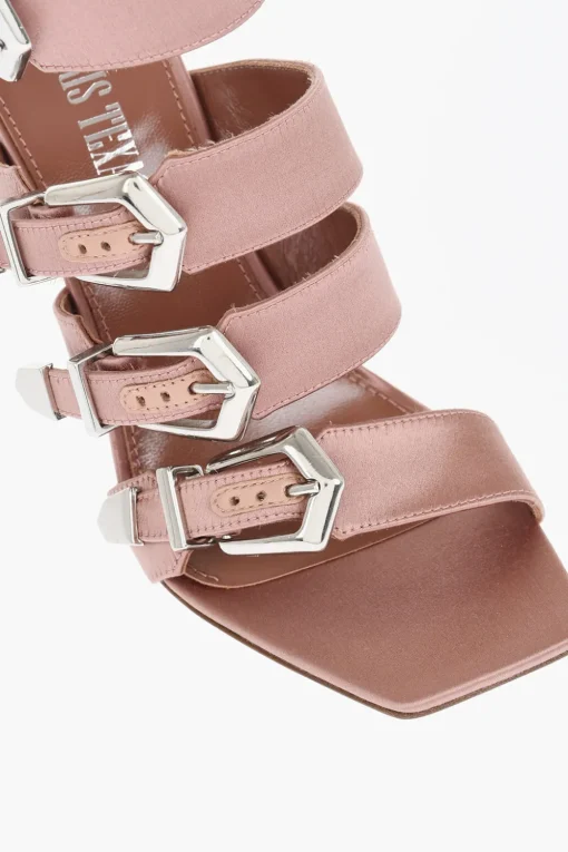 Sandali URSULA Con Fibbie In Satin Tacco 10 cm>Paris Texas Clearance