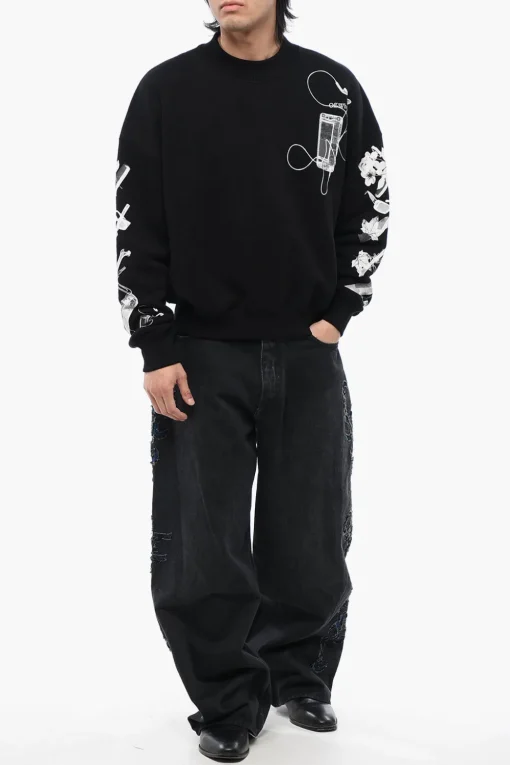 New SCAN ARR OVER CREWNECK BLACK GREY Uomo Felpe