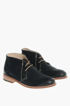 Online Scarpe Derby in Camoscio con Lacci a Contrasto Uomo Stringate