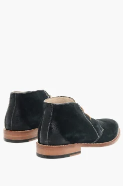 Online Scarpe Derby in Camoscio con Lacci a Contrasto Uomo Stringate