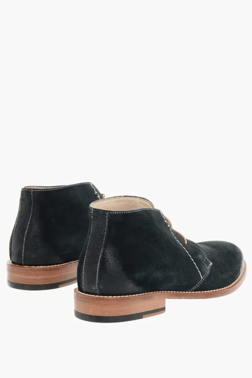 Online Scarpe Derby in Camoscio con Lacci a Contrasto Uomo Stringate