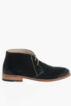 Online Scarpe Derby in Camoscio con Lacci a Contrasto Uomo Stringate