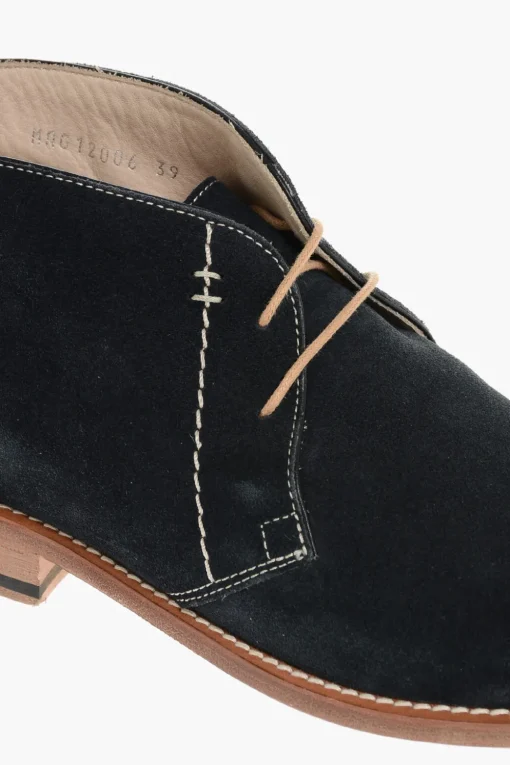 Online Scarpe Derby in Camoscio con Lacci a Contrasto Uomo Stringate