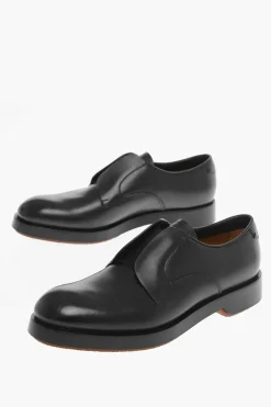 Fashion Scarpe Derby UDINE in Pelle con Inserto Elastico Uomo Stringate