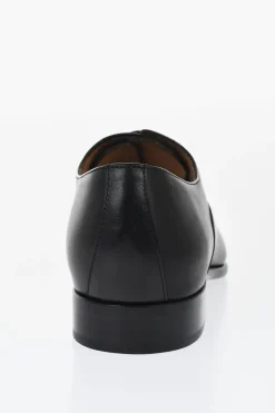 Sale Scarpe Oxford in Pelle a Tinta Unita Uomo Stringate