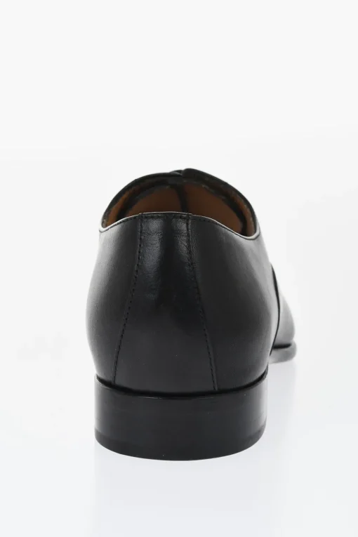 Sale Scarpe Oxford in Pelle a Tinta Unita Uomo Stringate