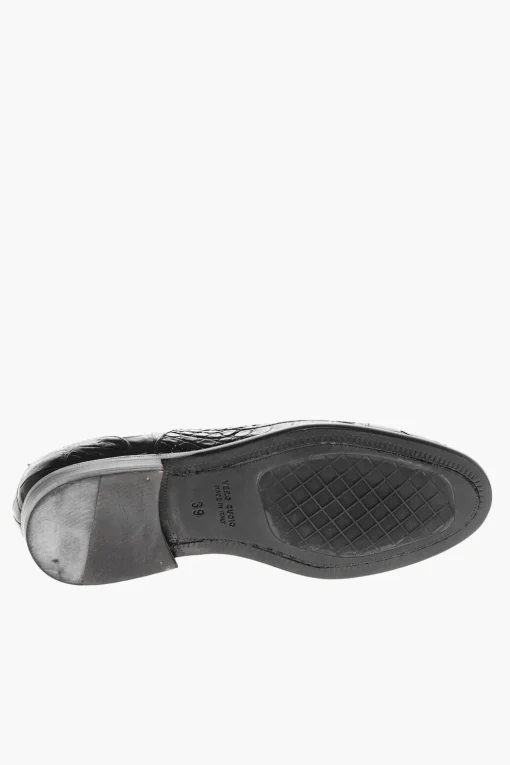 Outlet Scarpe Oxford In Pelle Di Coccodrillo Uomo Stringate