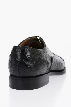 Hot Scarpe Oxford in Pelle di Cocodrillo Uomo Stringate