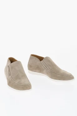 Scarpe Slip-On in Camoscio con Suola a Contrasto>Corneliani Discount