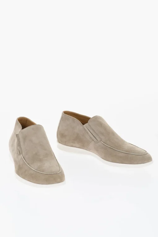 Scarpe Slip-On in Camoscio con Suola a Contrasto>Corneliani Discount