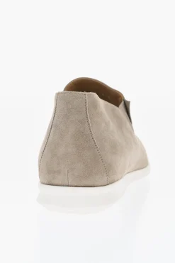Scarpe Slip-On in Camoscio con Suola a Contrasto>Corneliani Discount