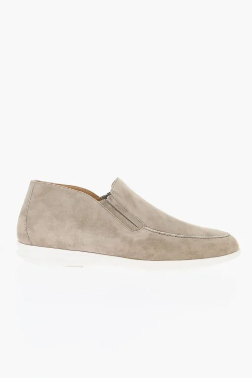 Scarpe Slip-On in Camoscio con Suola a Contrasto>Corneliani Discount