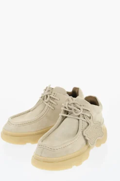 Hot Scarpe Wallabee In Suede con Suola in Gomma Uomo Stringate