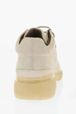 Hot Scarpe Wallabee In Suede con Suola in Gomma Uomo Stringate