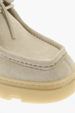 Hot Scarpe Wallabee In Suede con Suola in Gomma Uomo Stringate