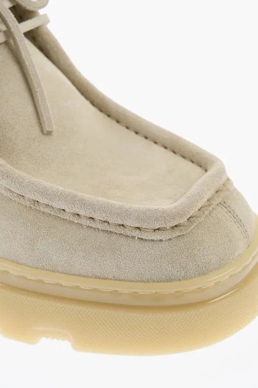 Hot Scarpe Wallabee In Suede con Suola in Gomma Uomo Stringate