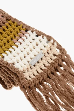 Outlet Sciarpa all'Uncinetto con Frange Donna Sciarpe E Foulard