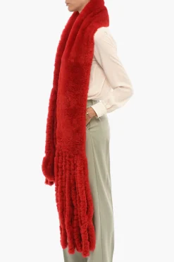 Sciarpa in Shearling con Frange>Bottega Veneta Clearance