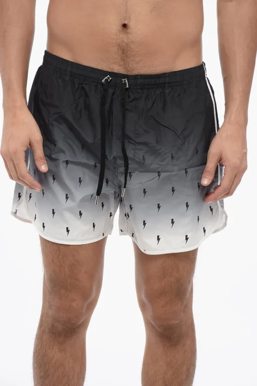 Discount SCREEN PRINT ALL-OVER BOLT SWIM SHORTS Uomo Costumi Da Bagno