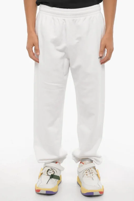 SEASONAL Joggers in Cotone Garzato con Dettagli a Contrasto>Off-White Hot