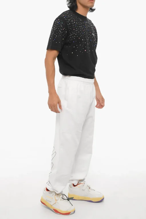 SEASONAL Joggers in Cotone Garzato con Dettagli a Contrasto>Off-White Hot