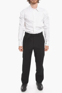 SEASONAL Pantaloni in Lana BUCKLE DRY con Cintura></noscript>Off-White Hot