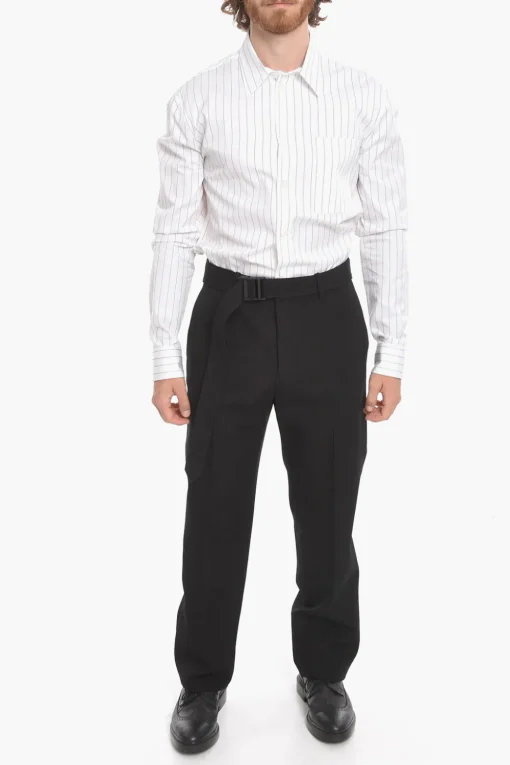 SEASONAL Pantaloni in Lana BUCKLE DRY con Cintura>Off-White Hot