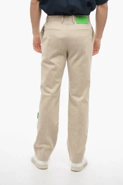 SEASONAL Pantaloni Straight Fit TAG in Misto Lana Vergine>Off-White Best