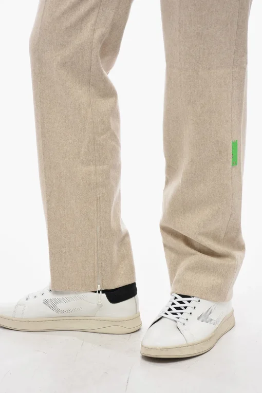 SEASONAL Pantaloni Straight Fit TAG in Misto Lana Vergine>Off-White Best