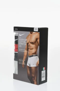 Discount Set 3 Boxer in Cotone Stretch con Logo a Contrasto Uomo Intimo