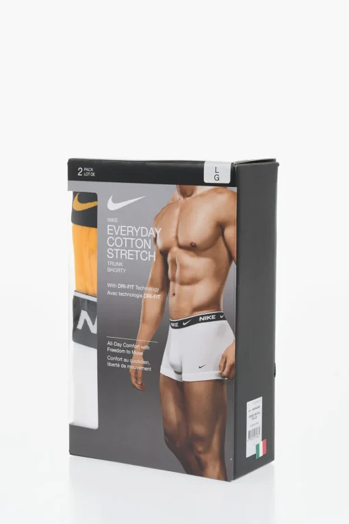 Outlet Set 2 Boxer in Cotone Stretch con Banda Elastica Logata Uomo Intimo