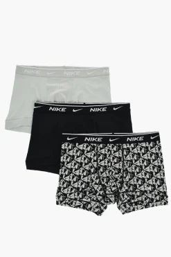 Outlet Set 3 Boxer in Cotone Stretch con Banda Elastica Logata Uomo Intimo